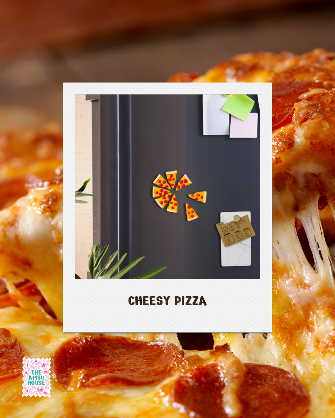 Cheesy Pizza Magnets | Set of 8