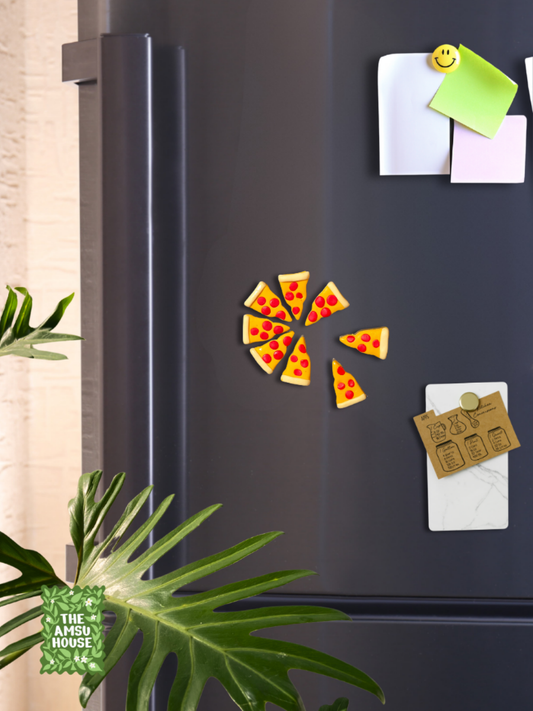 Cheesy Pizza Magnets | Set of 8