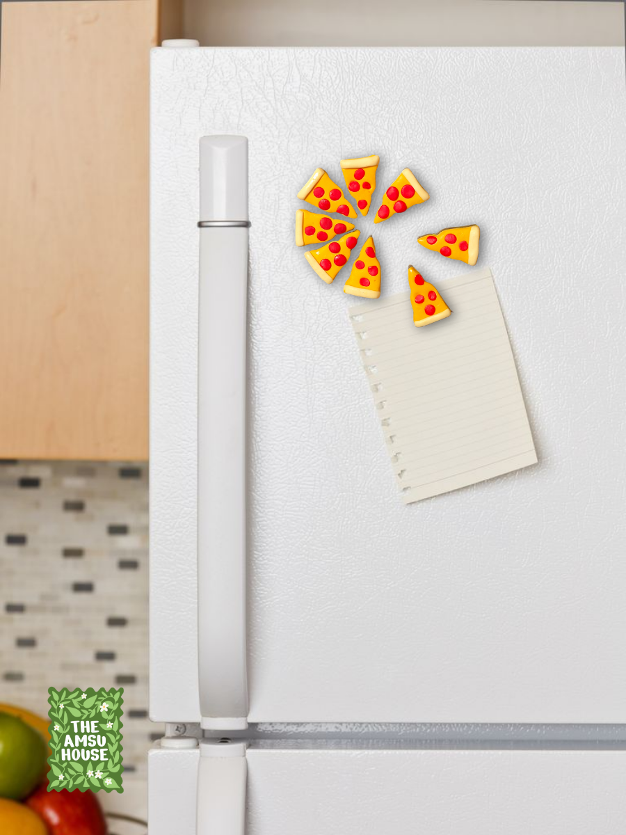 Cheesy Pizza Magnets | Set of 8