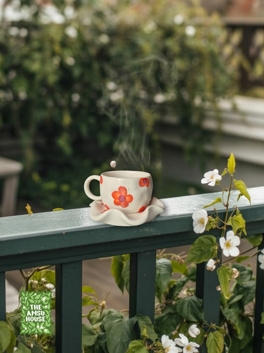 Poppy Bloom Cup & Saucer Set