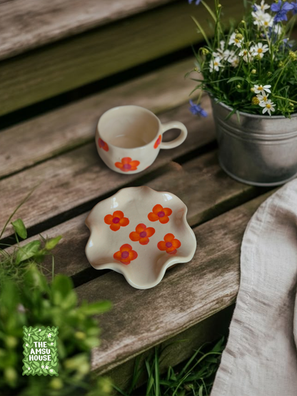 Poppy Bloom Cup & Saucer Set