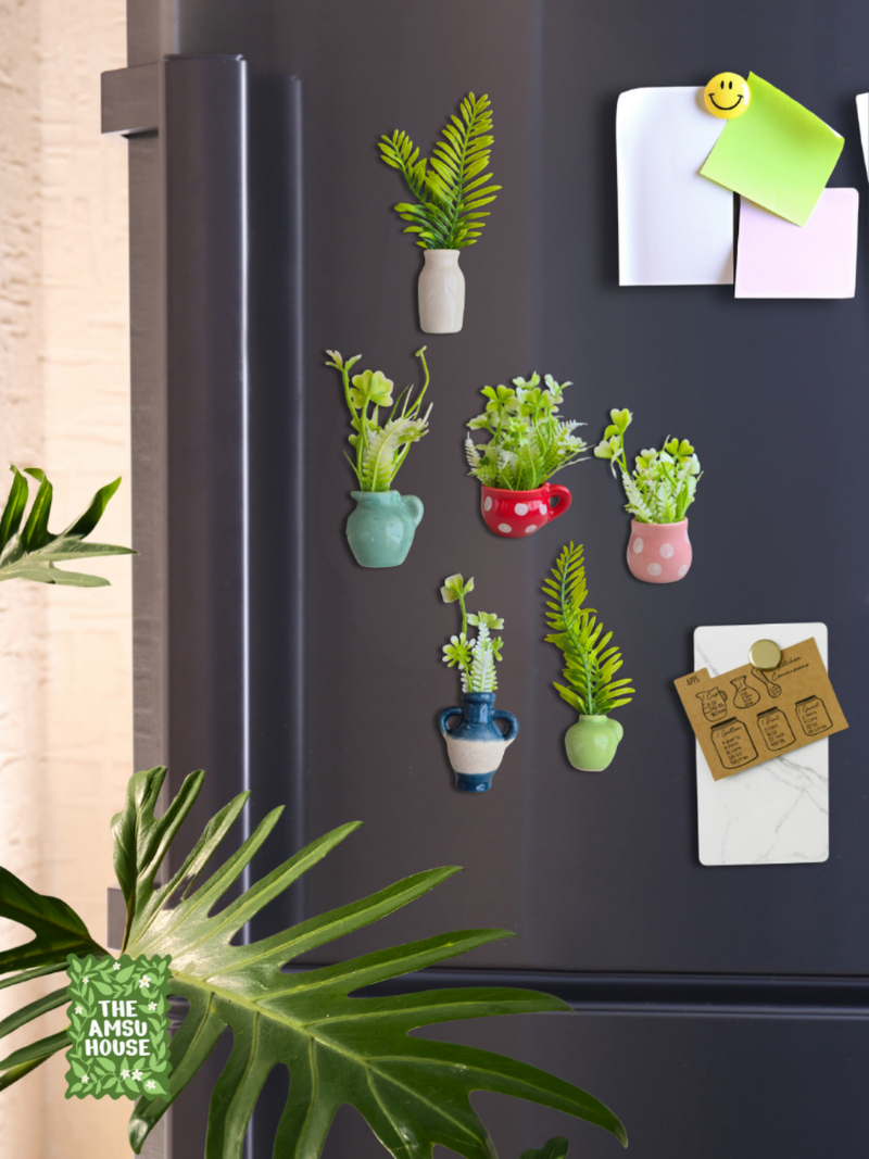 Mystery Planter Ceramic Magnets | Set of 6
