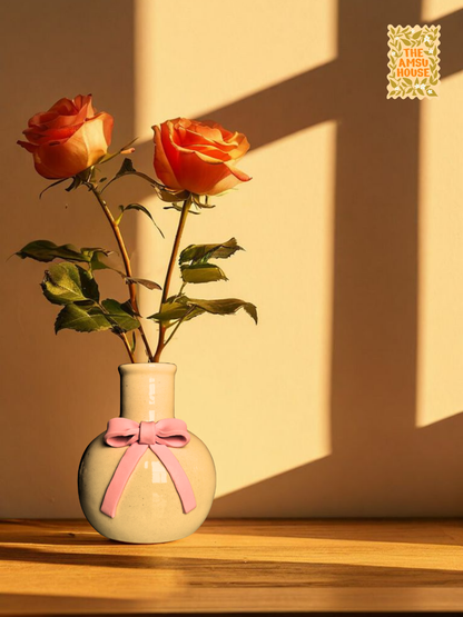 Bow-Tied Ceramic Vase