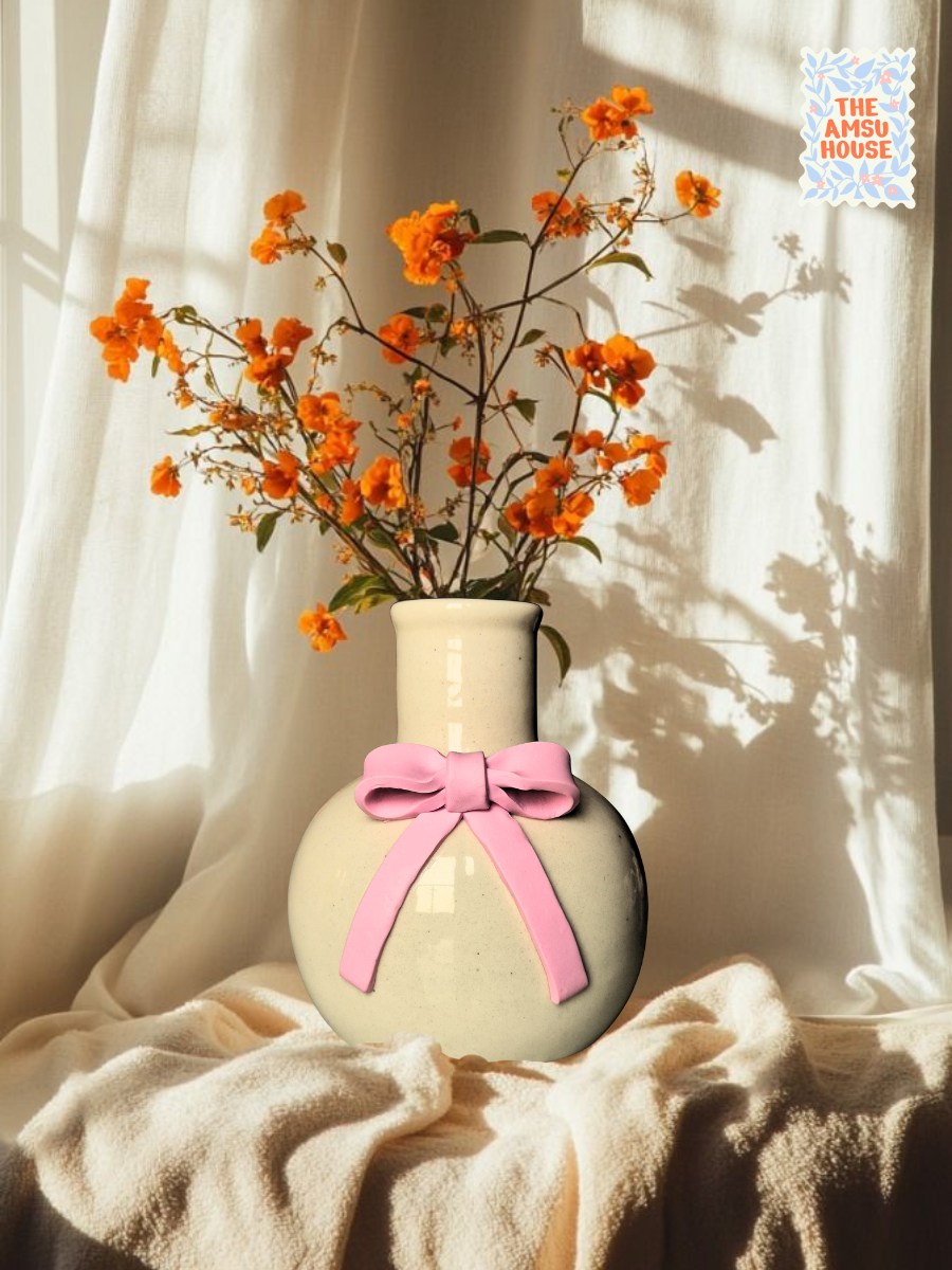 Bow-Tied Ceramic Vase
