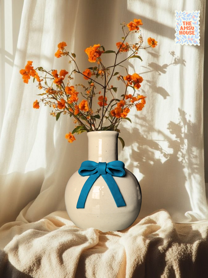 Bow-Tied Ceramic Vase