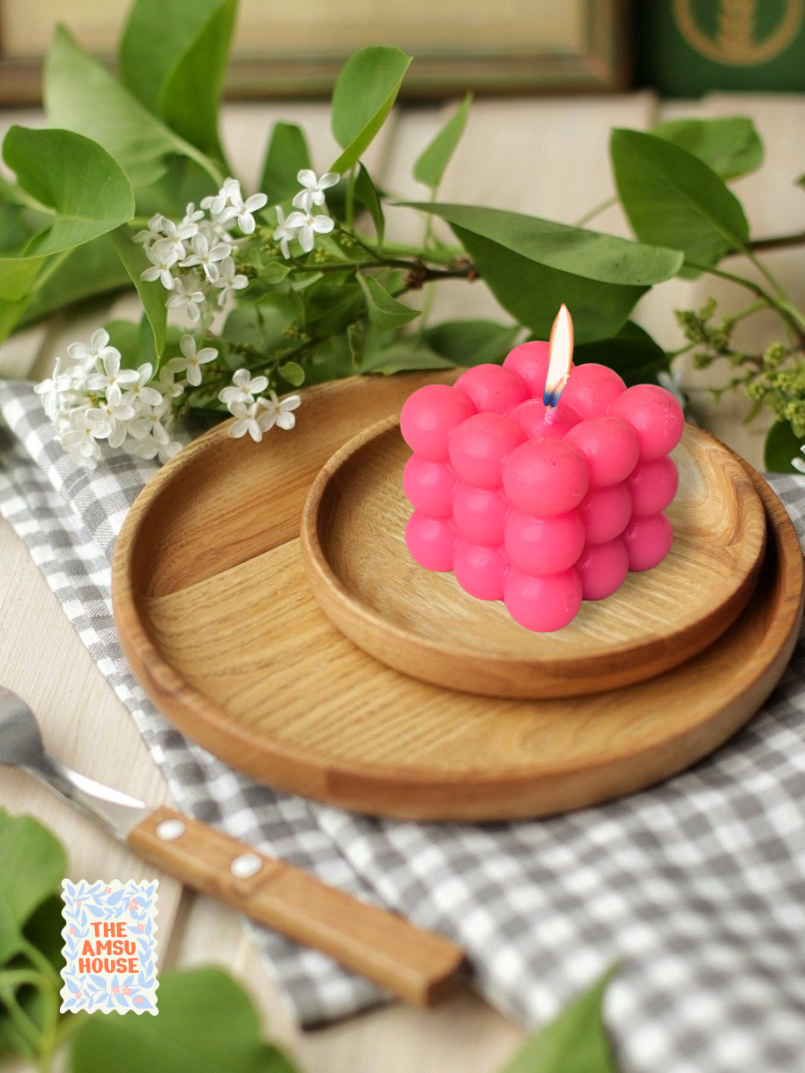 Sunset Bubbles Candle | Blush Pink: Rose Scent